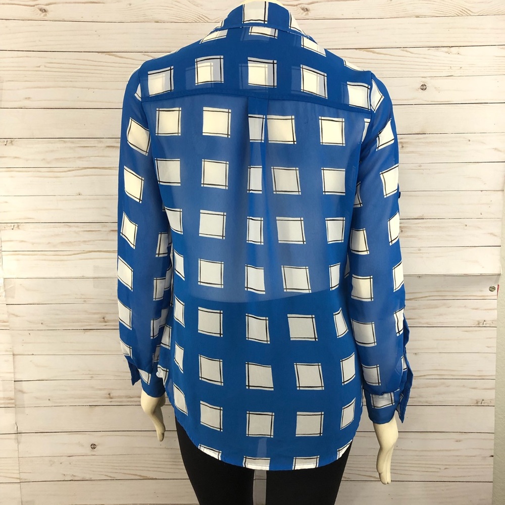 New York & Company geo button down blouse - Picture 3 of 8